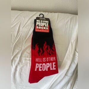 Archie McPhee “Hell is other People” socks